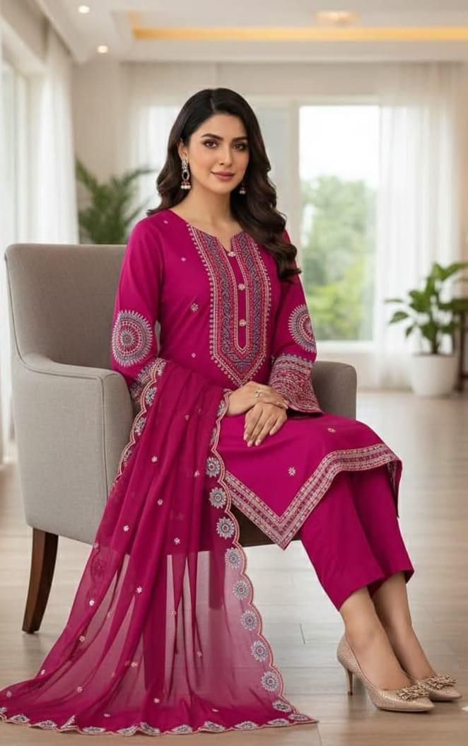 Beautiful Embroidery Lawn Shirt & Trouser