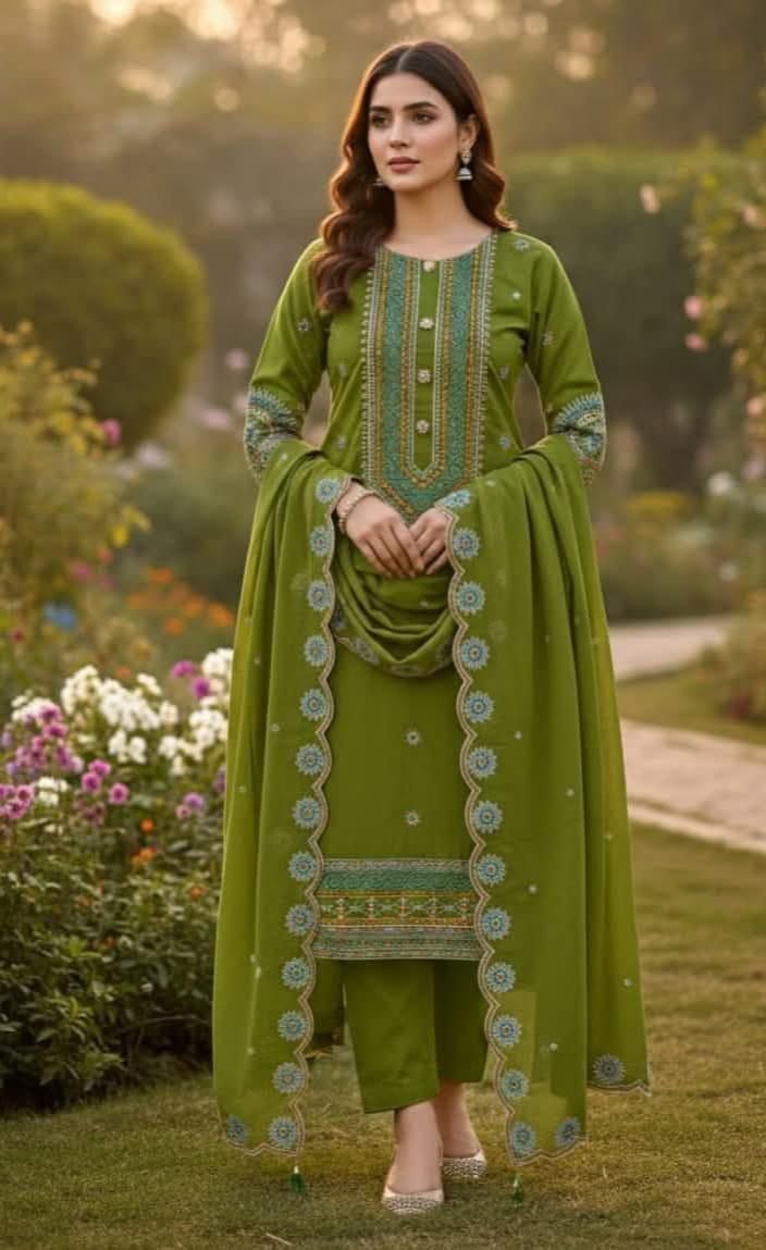 Beautiful Embroidery Lawn Shirt & Trouser - Image 2